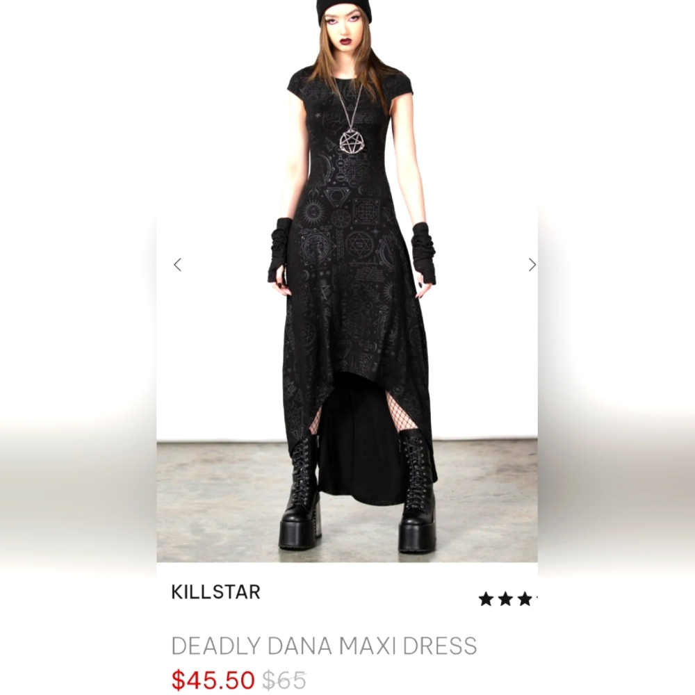 Killstar Deadly Dana Maxi Dress - Black